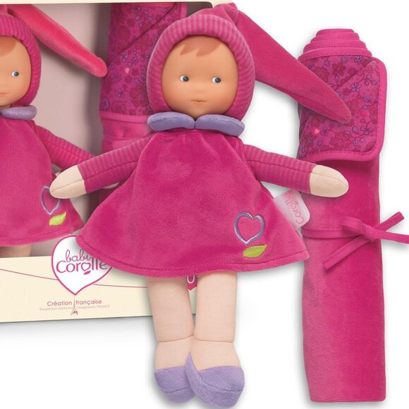 New in Box-Corolle Doudou Babi Miss Grenadine ( 24 cm) and Blanket For Age 0+ - Picture 4 of 13